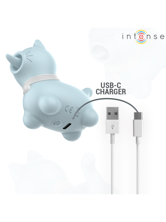 INTENSE ESTIMULADOR PUPPY LENGUA ROTADORA 360º PARA CLITORIS AZUL